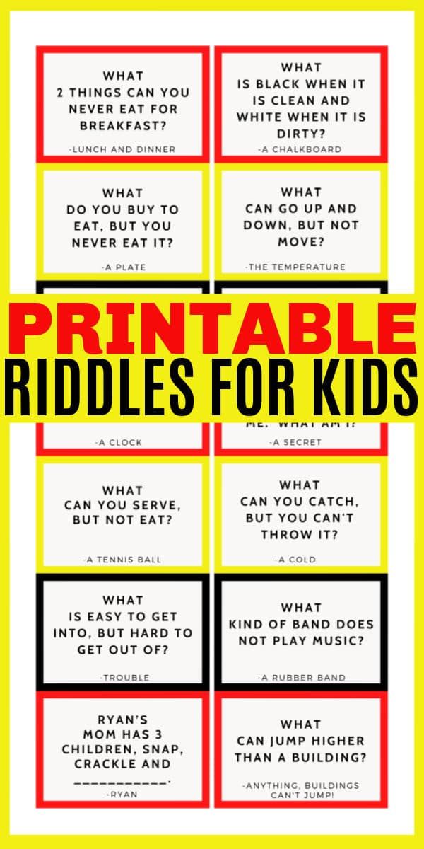 Riddles For Kids Printable