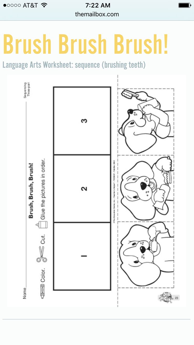 Brushing Teeth Sequencing Worksheets