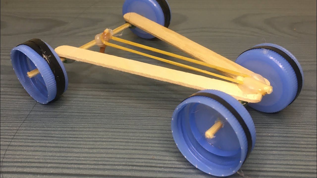 How to make a mini rubber band car -easy at homeland@Carmv #Howtomake # ...