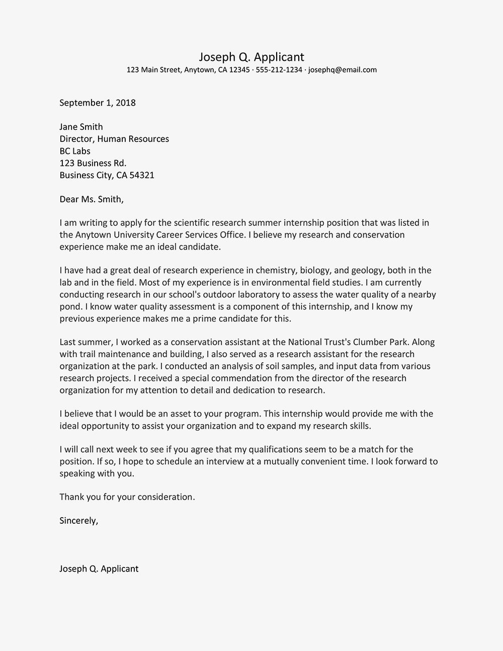 23+ Cover Letter Internship . Cover Letter Internship Cover Letter For ...