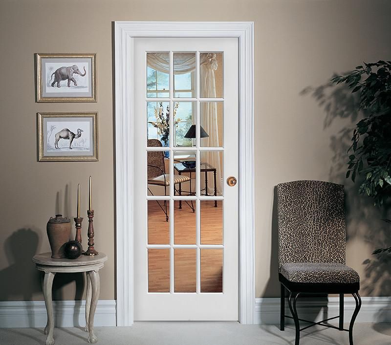 15 Lite French Door (Primed) Prehung interior doors, Glass doors