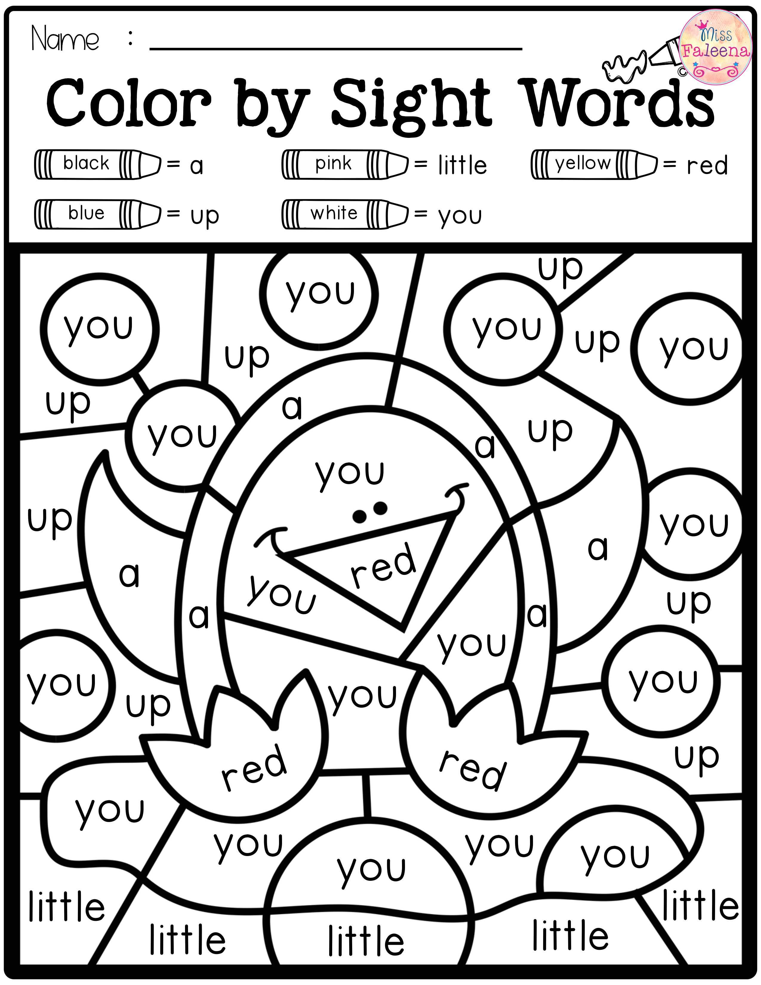 Free Color By Sight Words Has A Page Of Color By Sight Words Worksheet B20