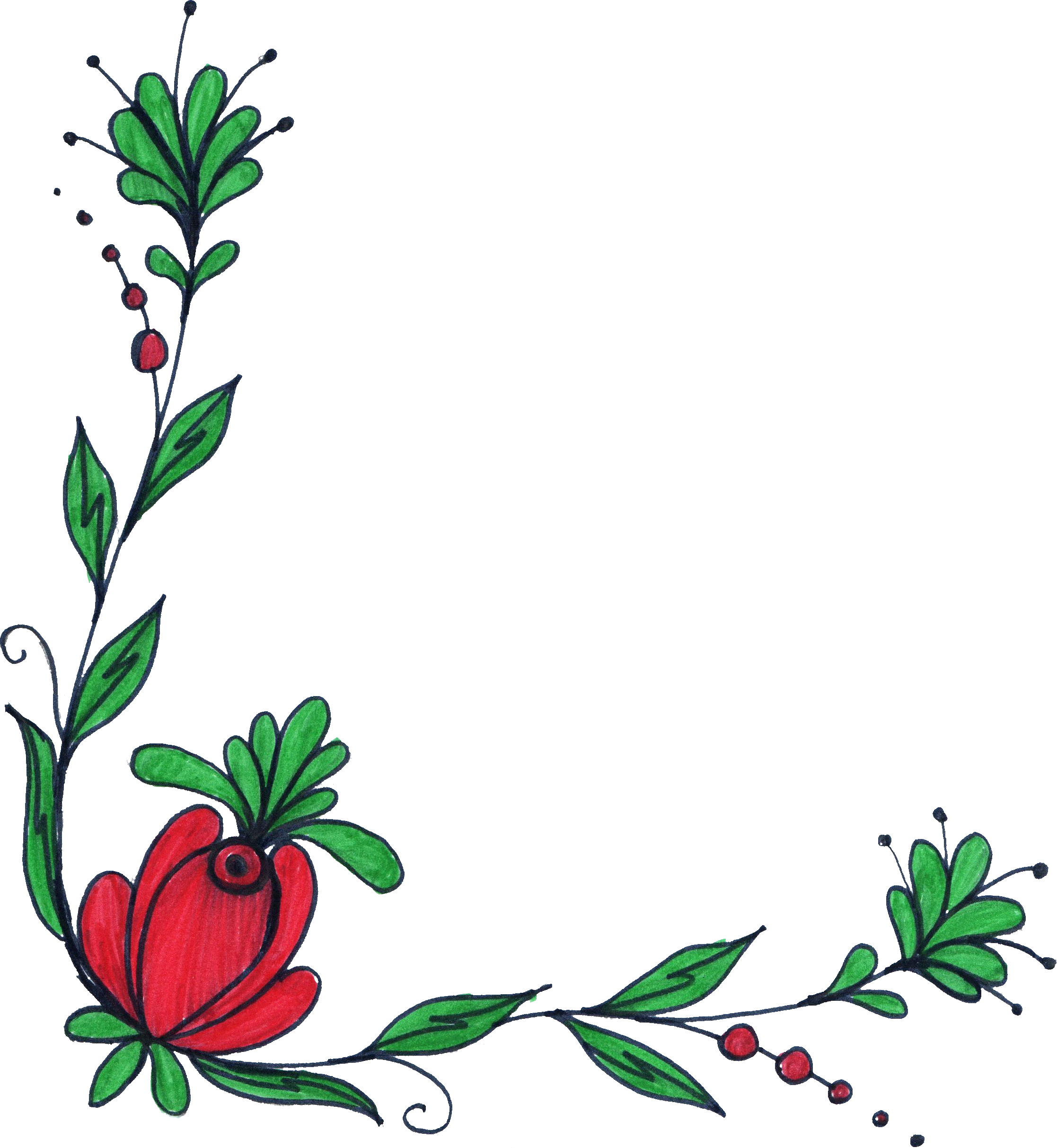 Flower Border Clipart, Flower Border Png, Floral Border, Flower Drawing ...