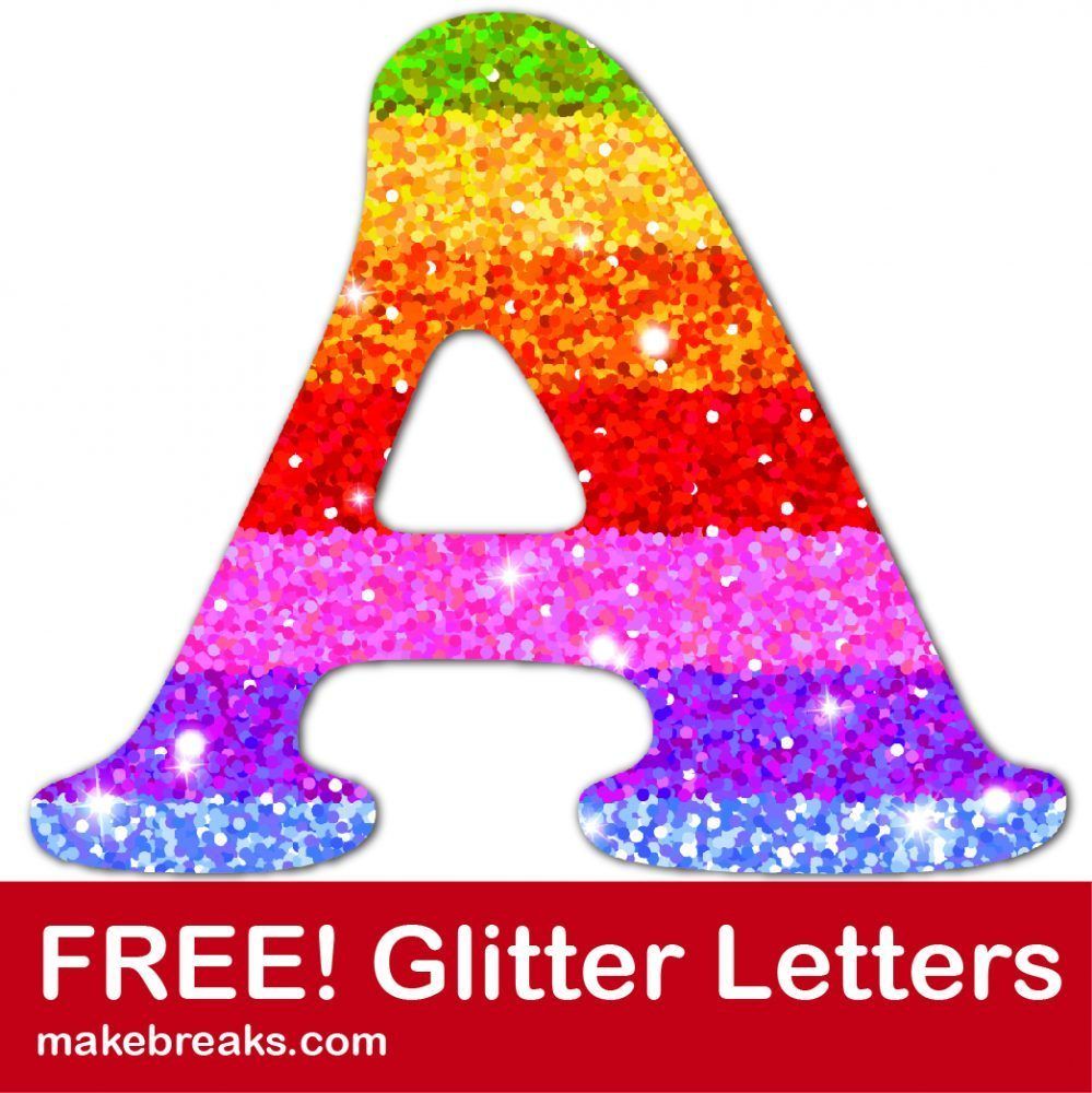 Rainbow glitter letter to download Cursive Alphabet Printable, Free ...