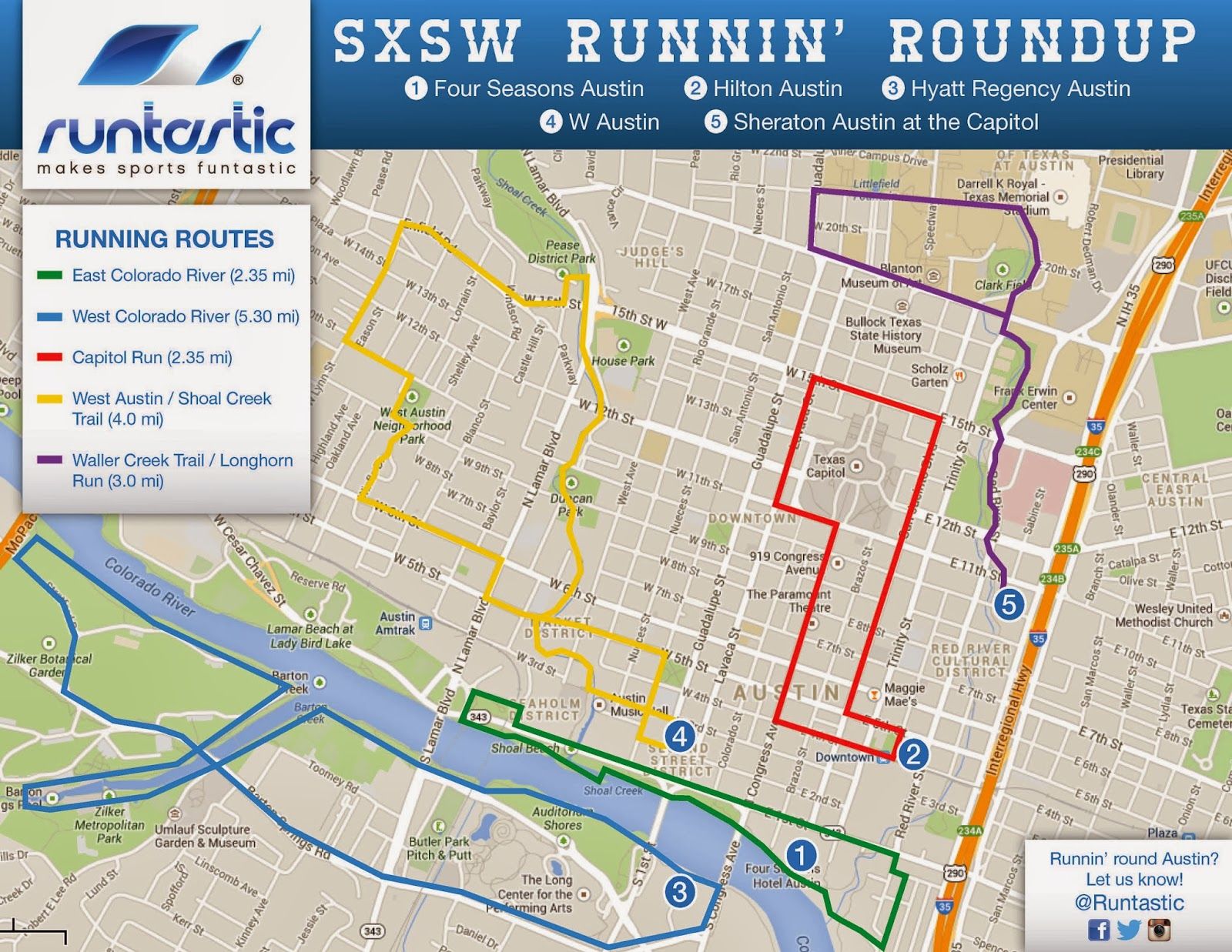 Free Fun in Austin: Runtastic's Free Runnin' Roundup Map | Austin ...