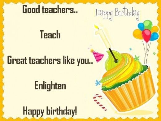 Happy Birthday Teacher Quotes In English