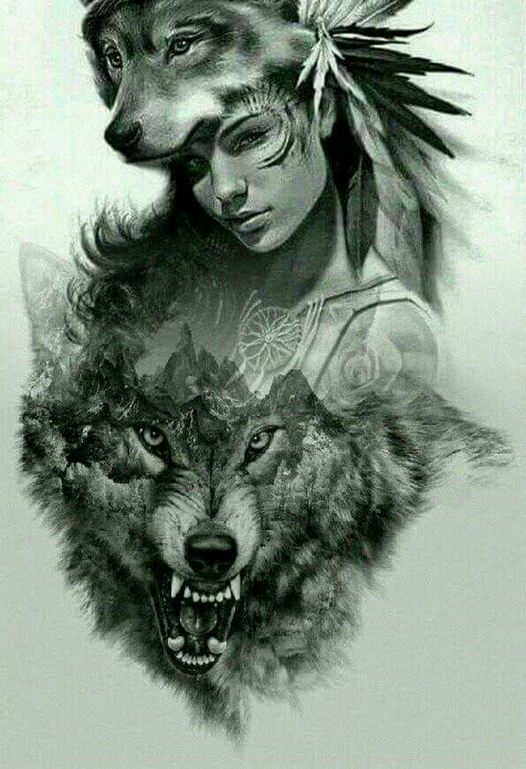 Pin by Orya Tzur on Wolves | Native american wolf, Tattoo design ...