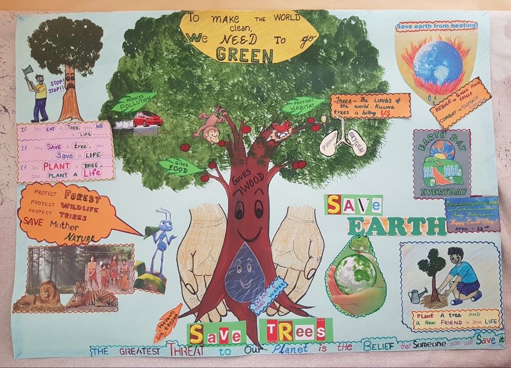 SAVE TREES ,SAVE EARTH EARTH DAY - chart making for school project ...