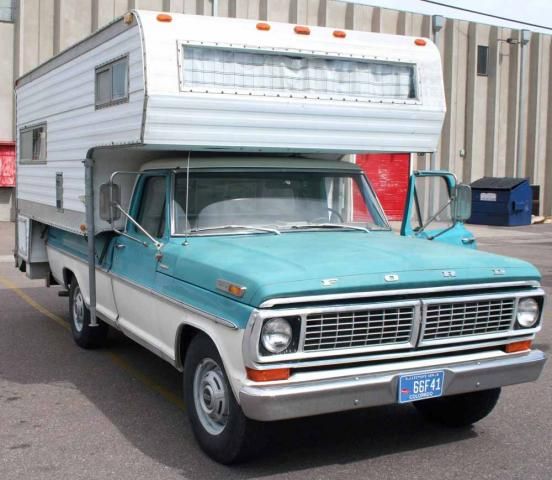 1970 Ford F250 Camper Special with a Tiltin-Hlitin Camper. | Truck ...