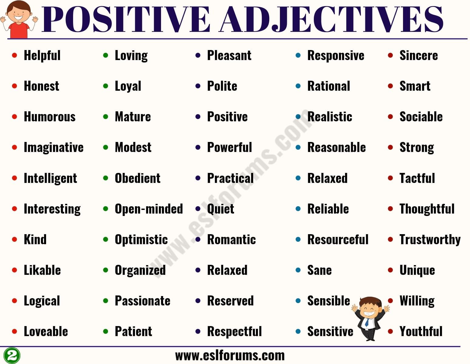 Positive Adjectives List