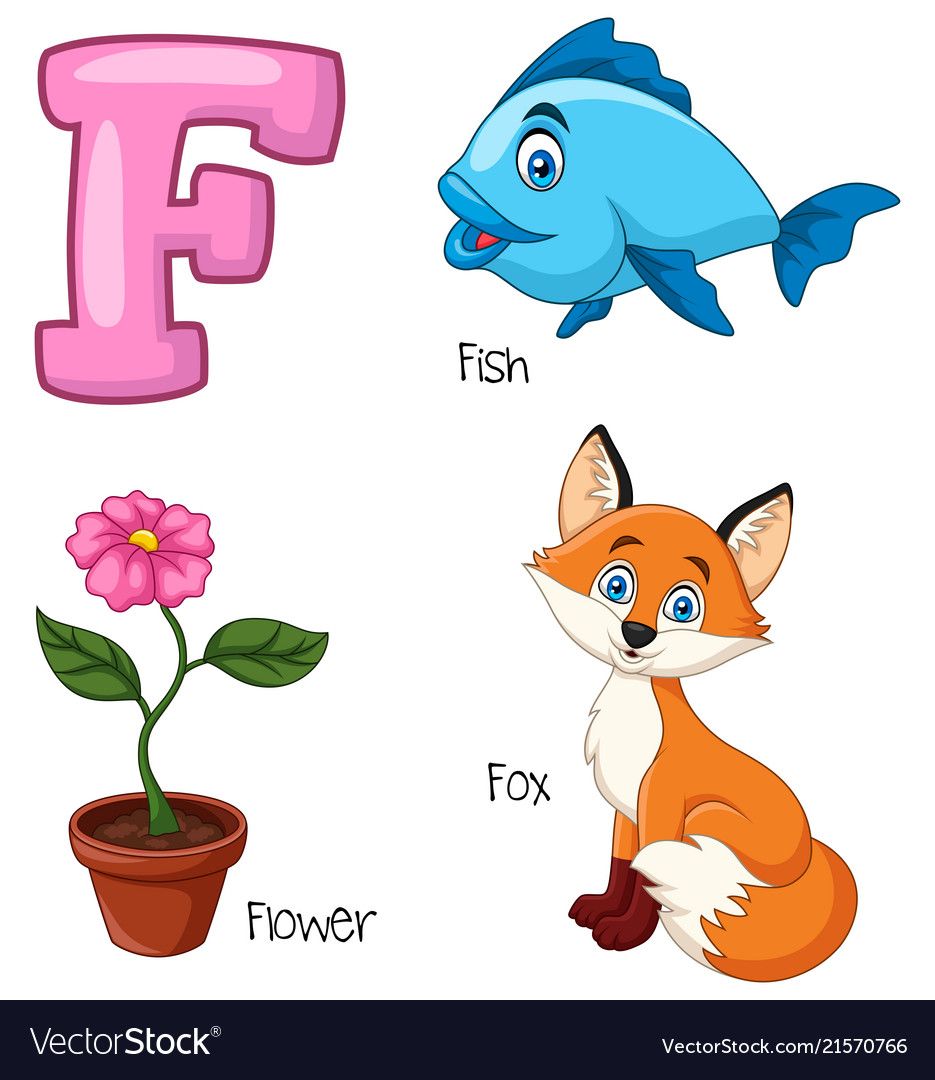 F alphabet vector image on VectorStock in 2023 | Preschool alphabet ...