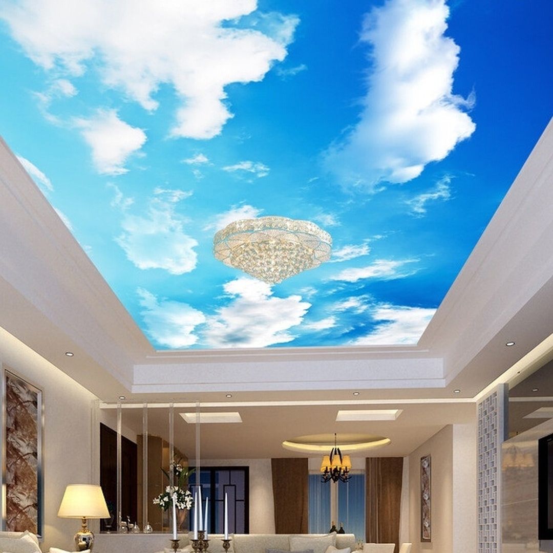 Vinil Wallpaper, Wallpaper Ceiling, Ceiling Murals, Cloud Wallpaper ...