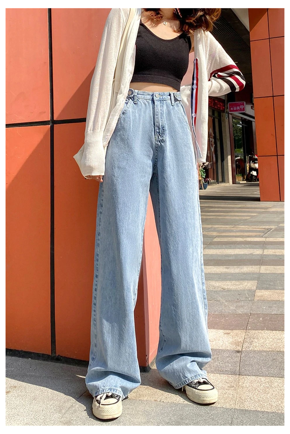 [Women] High Waist Wide Leg Denim Jeans Pants [Women] High Waist Wide