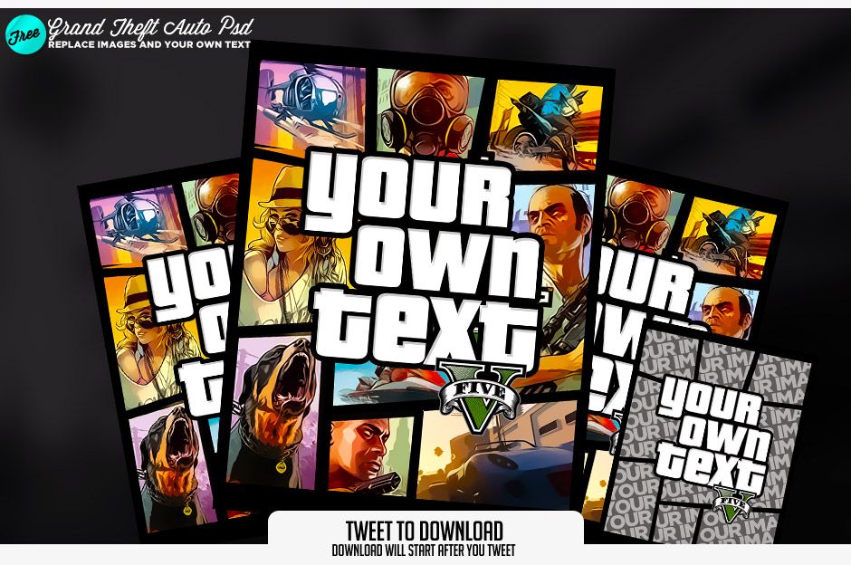 Gta Cover Template Add Text, Images, Stickers, Drawings, And Spacing ...