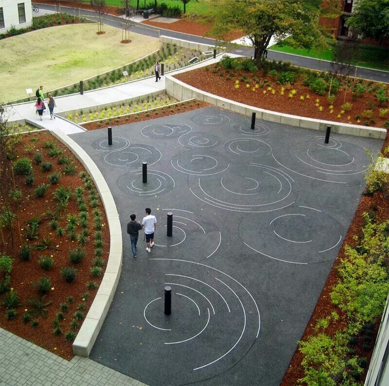 Urban plaza with Porous paving | Landscape architecture design, Urban ...