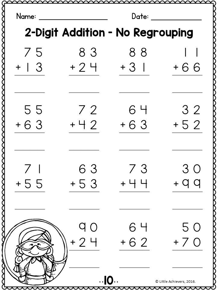 2 Digit Addition and Subtraction Without Regrouping Worksheets & Google ...