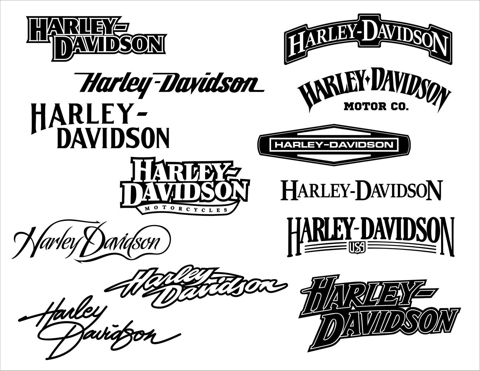 Harley Davidson logo SVG Bundle. Moto brand emblem vector | Etsy ...