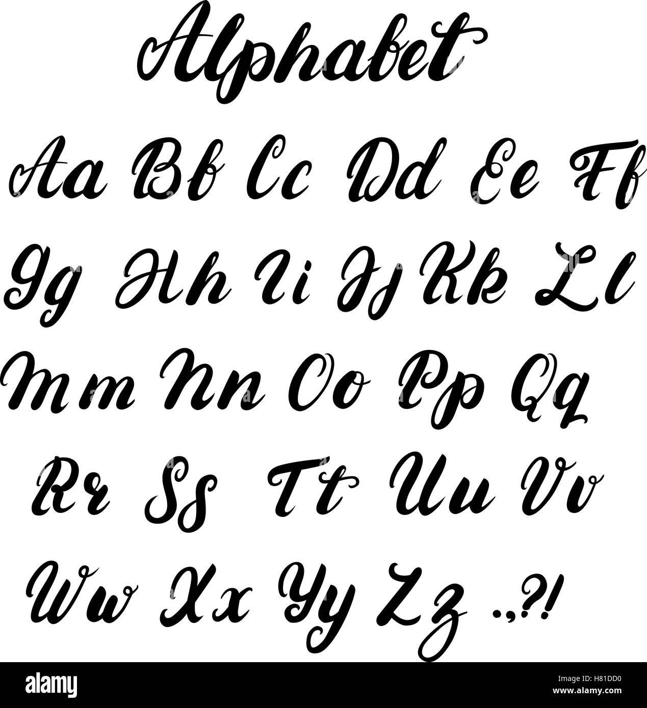 Calligraphy Writing Alphabet, Fonts Handwriting Alphabet, Lettering ...