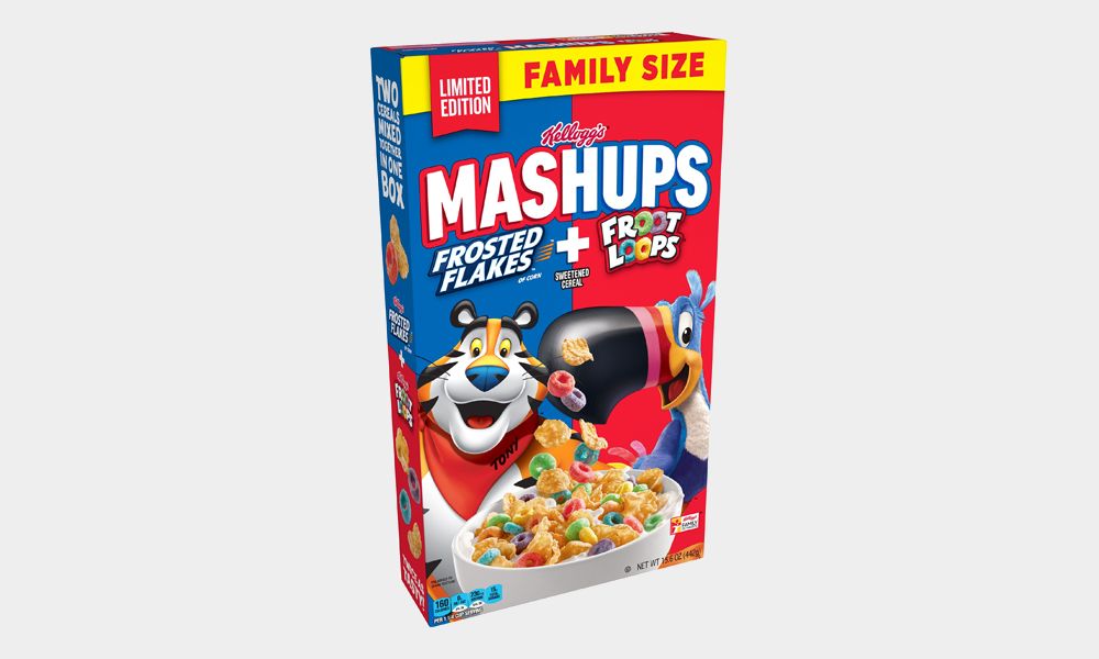 Kellogg S Mashups Cereal Combines Frosted Flakes And Froot Loops Cool Material Bowl Of Cereal Cinnamon Toast Crunch Cereal