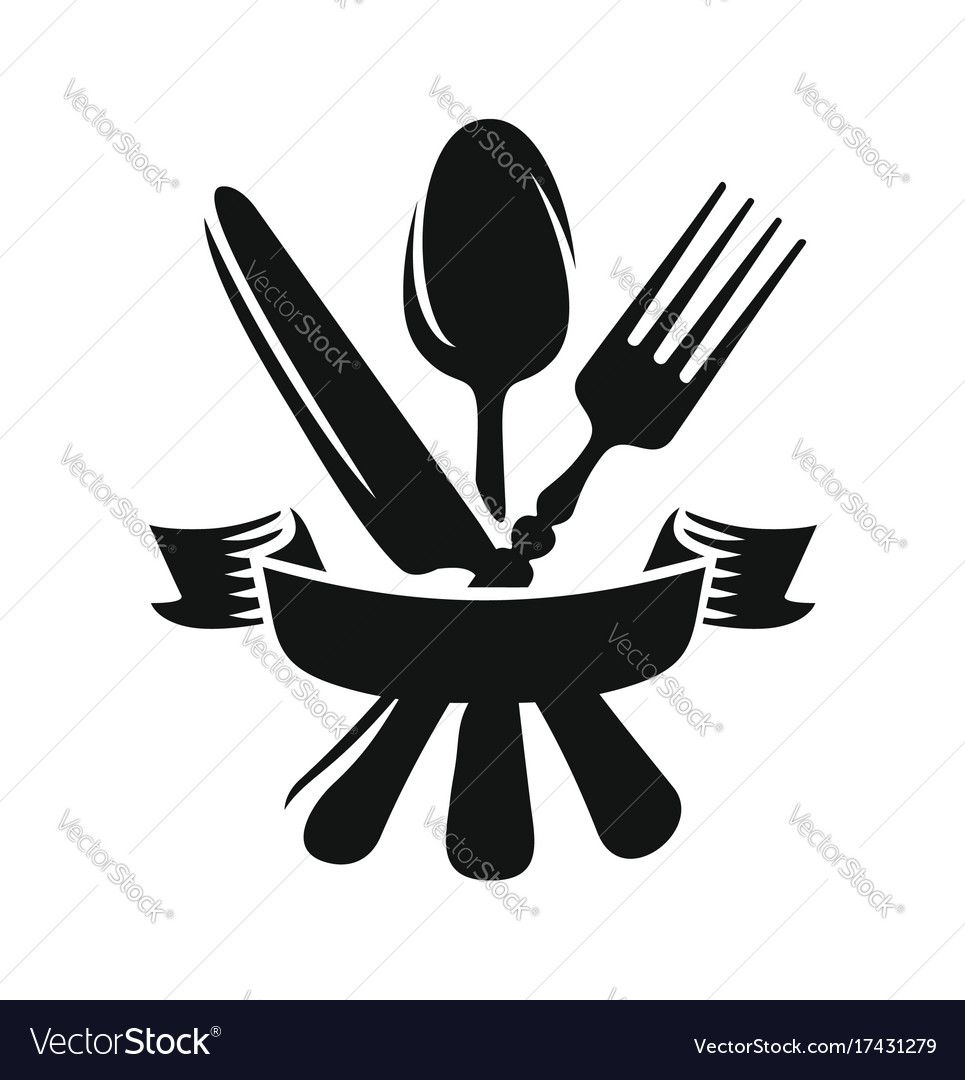 Black knife spoon and fork Royalty Free Vector Image | Pewter art ...