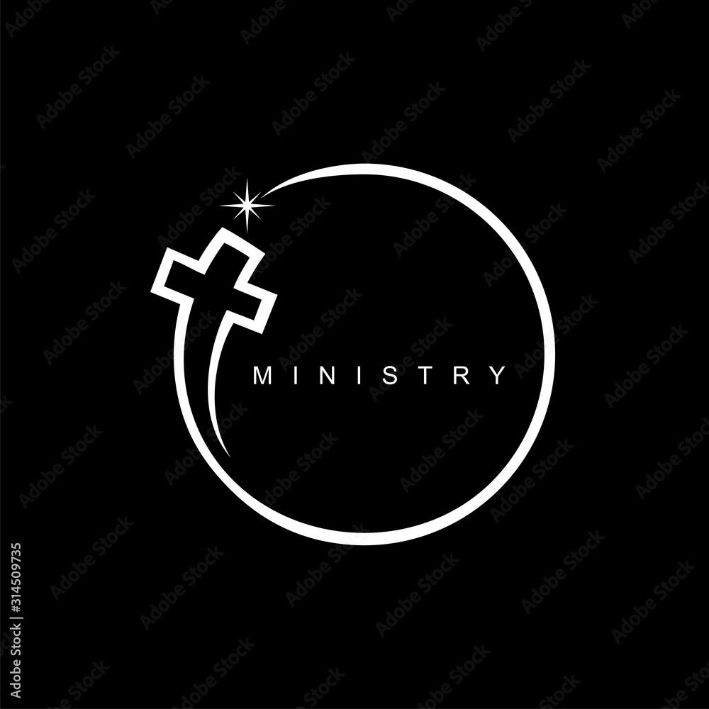 Cross logo design vector or logo for christian church Stock Vector in ...