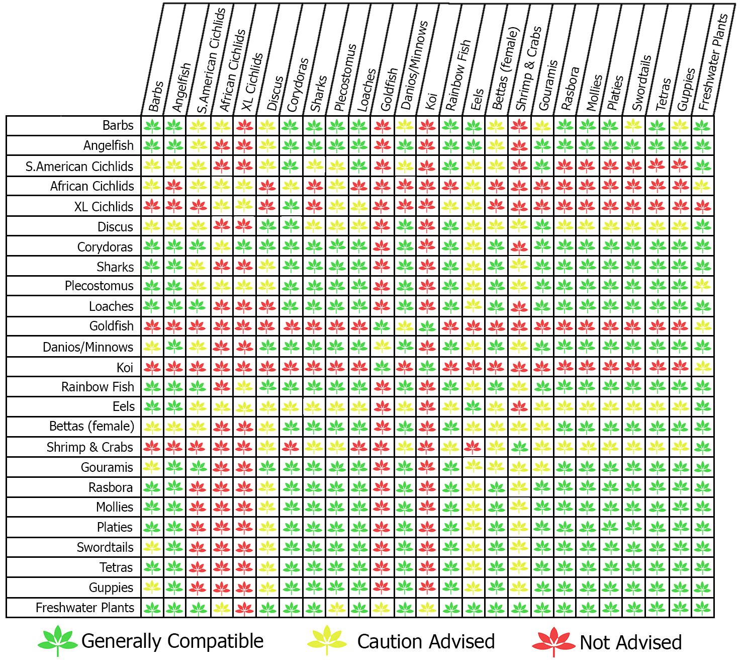 Freshwater Fish Compatibility Chart