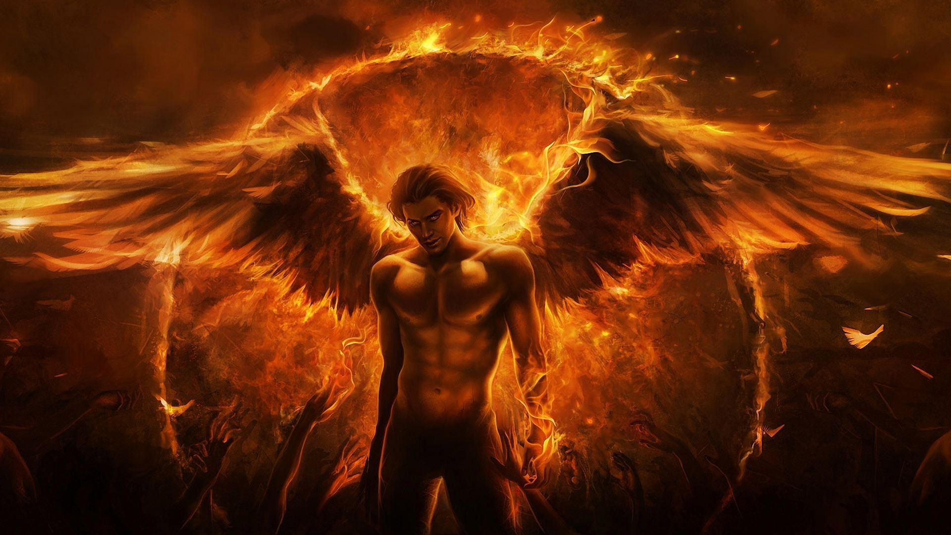 Fire Angel Fantasy Hd Wallpaper Angel Wings In 2019 Art Angel