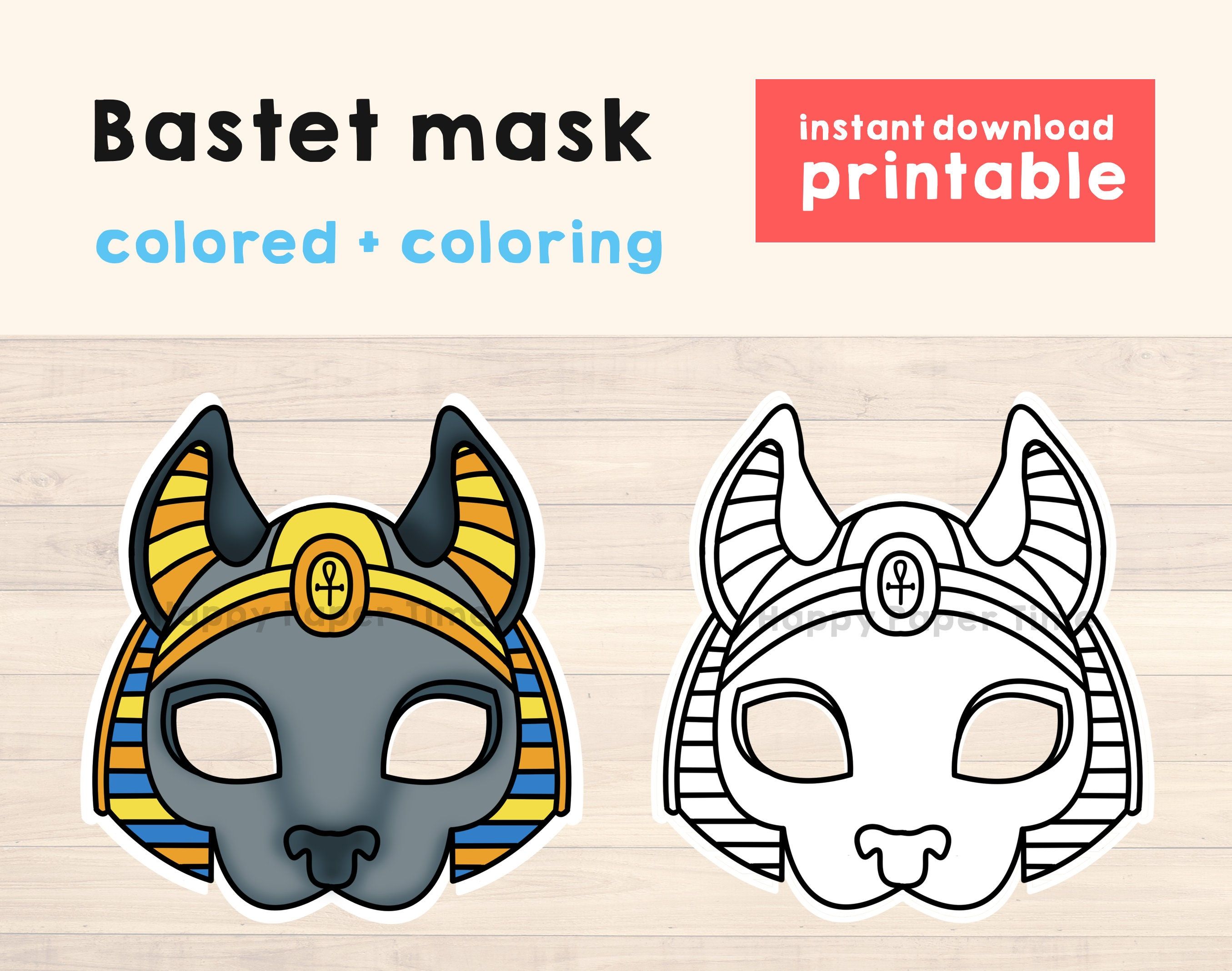 Bastet Egypt God Mask Ancient Egypt Party Mask Template Costume Diy ...