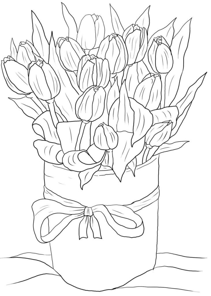 Flower Bouquet coloring pages - Printable coloring pages | Detailed ...