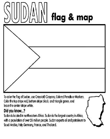 Sudan on crayola.com | Flag coloring pages, Coloring pages, Sudan flag