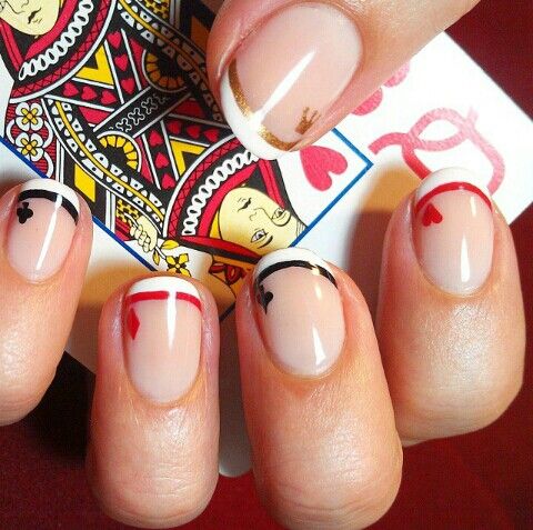 Simple Queen Of Hearts Nail Art Nails Heart Nail Art Creative Nail Designs