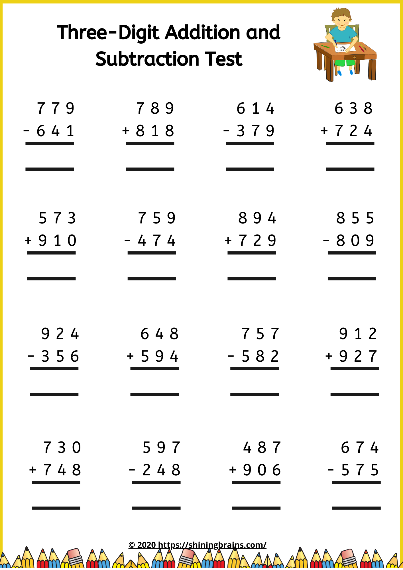 Adding Three Digit Numbers Without Regrouping