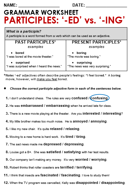 Past Participle Worksheet Pdf image.