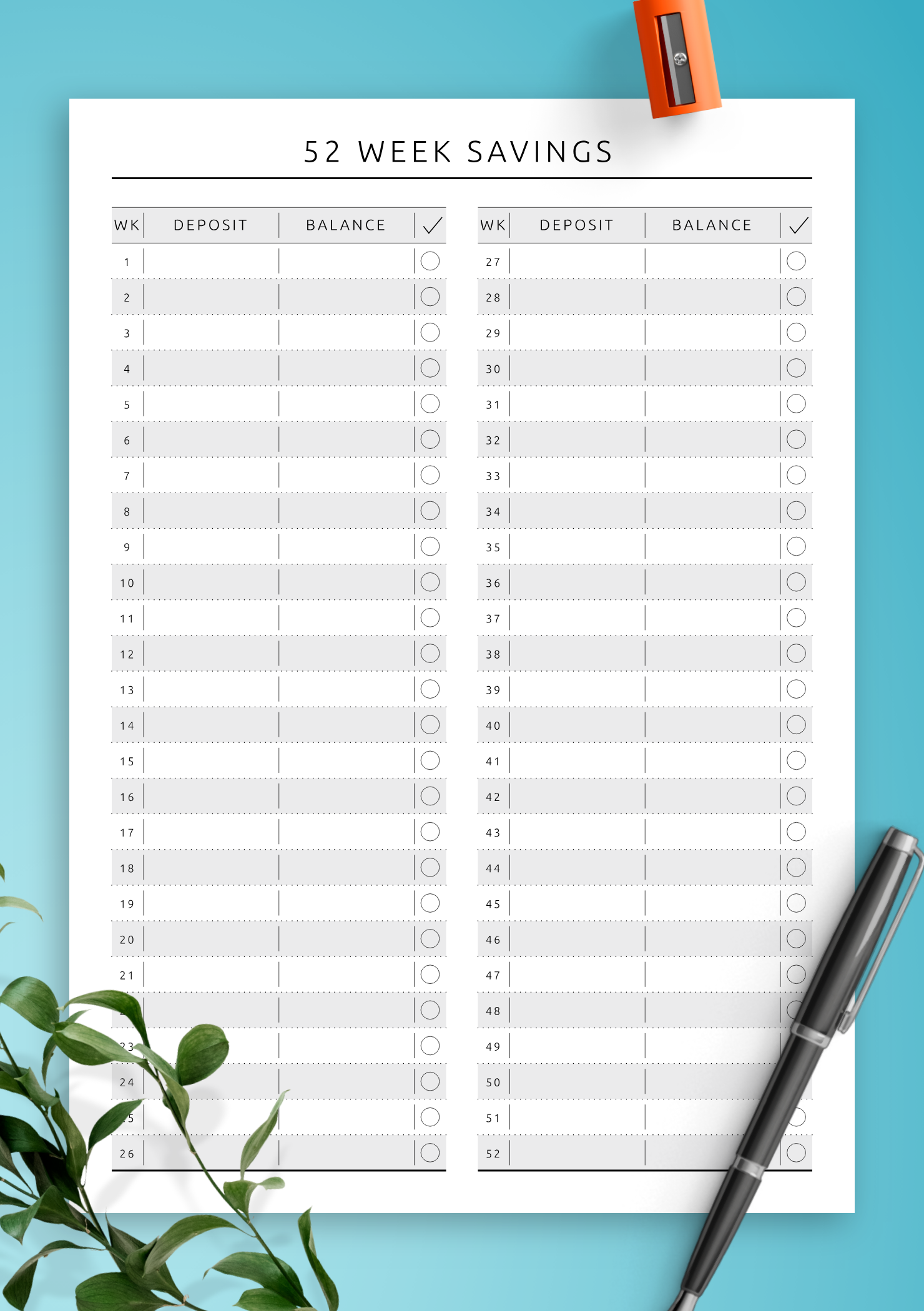 Free Savings Tracker Printable