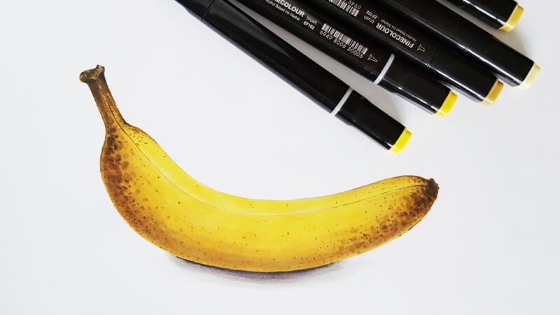 Basic Alcohol-Based Marker Techniques: Drawing a Banana Alcohol Markers ...