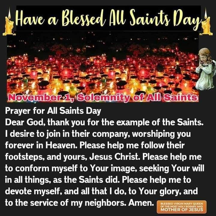 All Saint's Day All Saints Day Prayer, Saints Days, Catholic Prayers ...