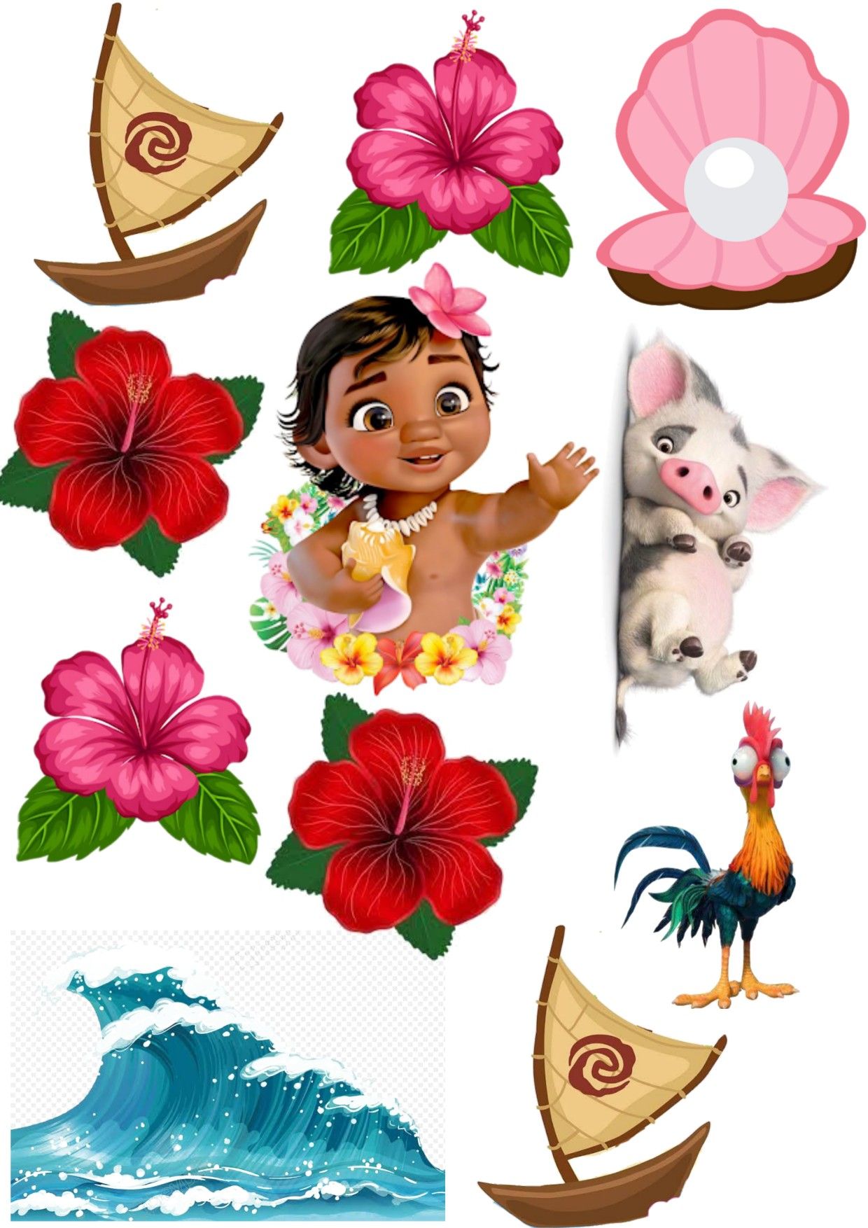 Moana Cake Topper Printable