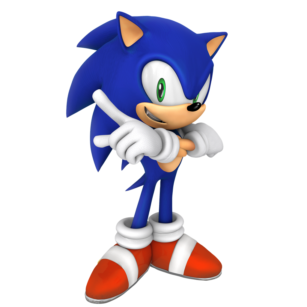 the sonic character is pointing at something