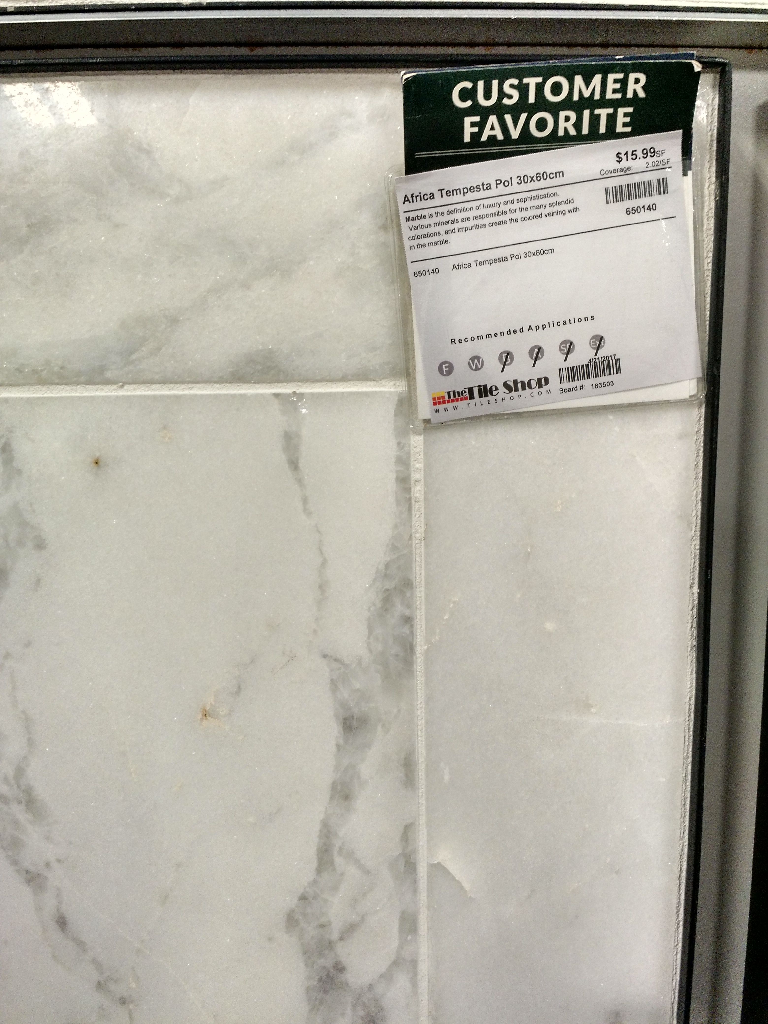 AFRICA TEMPESTA POLISHED MARBLE FLOOR TILE 12 X 24 IN Shower