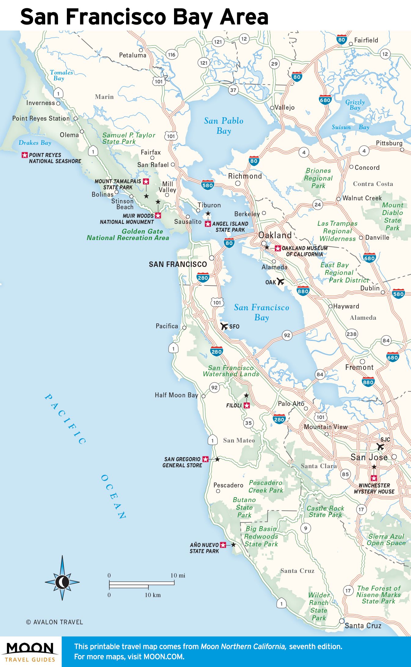 Road Map Northern California Coast