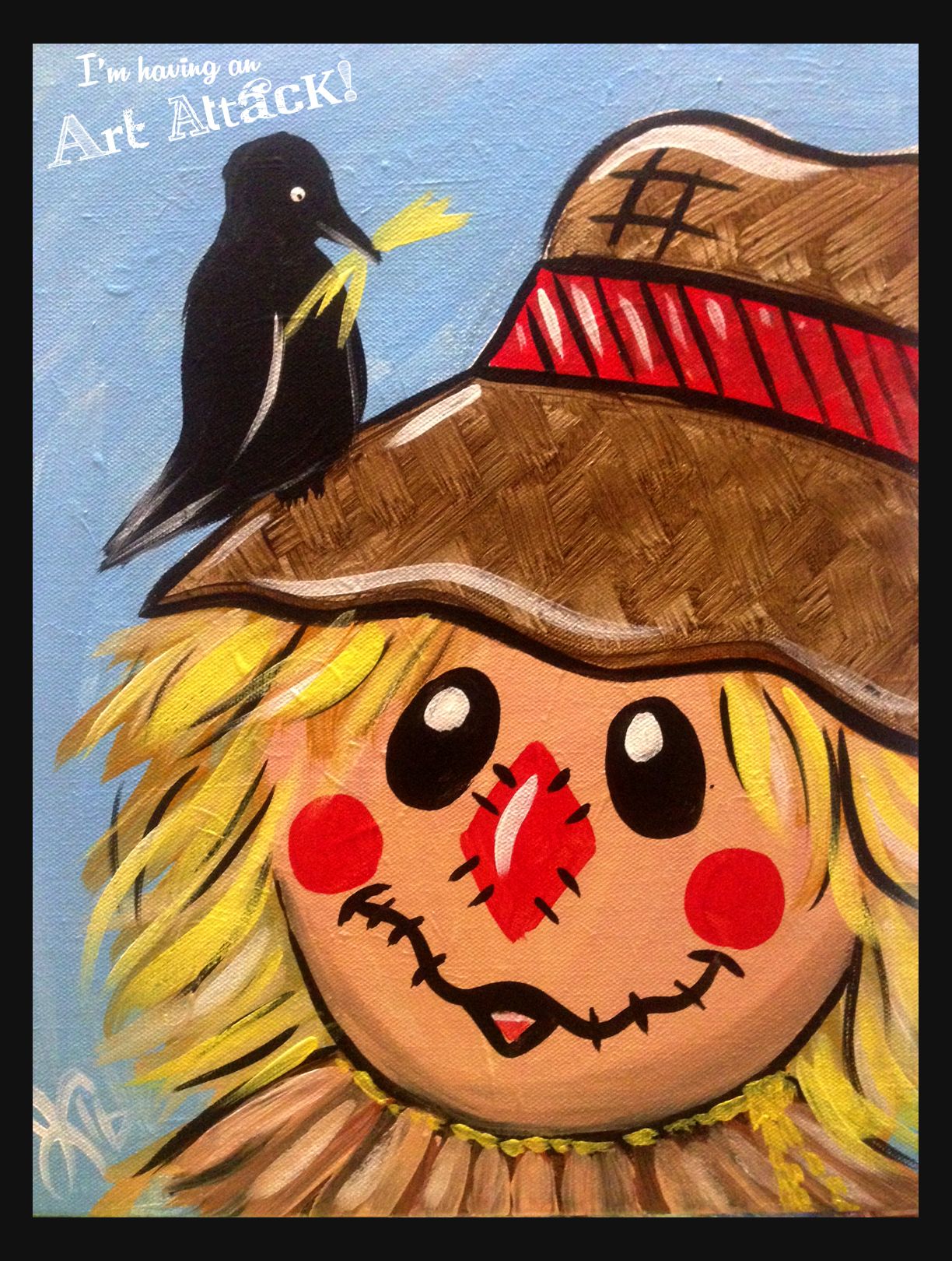 Halloween Canvas Paintings, Scarecrow Painting, Halloween Painting ...