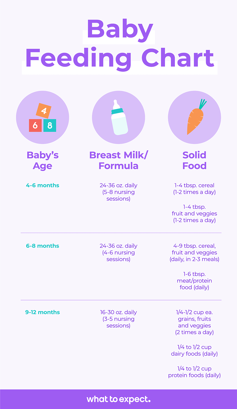 Baby First Year Feeding Chart