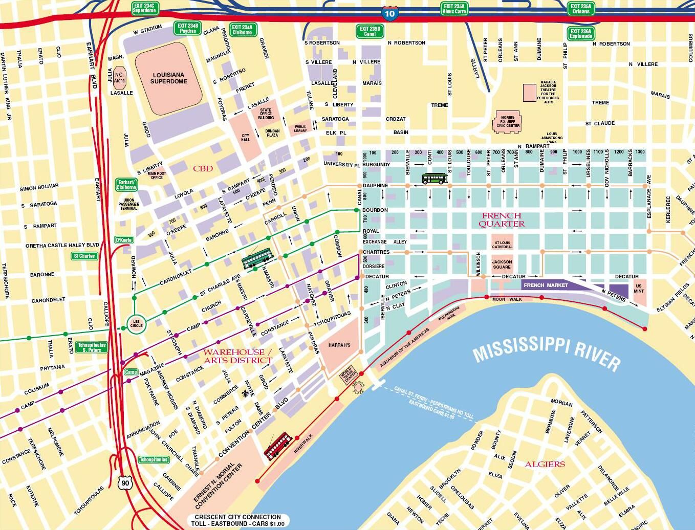 Printable Tourist Map Of New Orleans