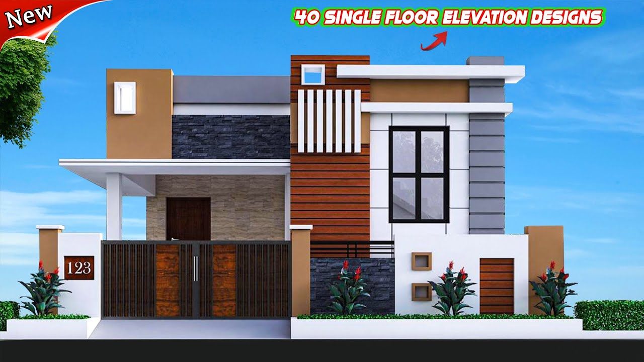 40 Amazing Home Front Elevation Designs For Single Floor Ground Floor Small House Elevation Design House Balcony Design House Roof Design