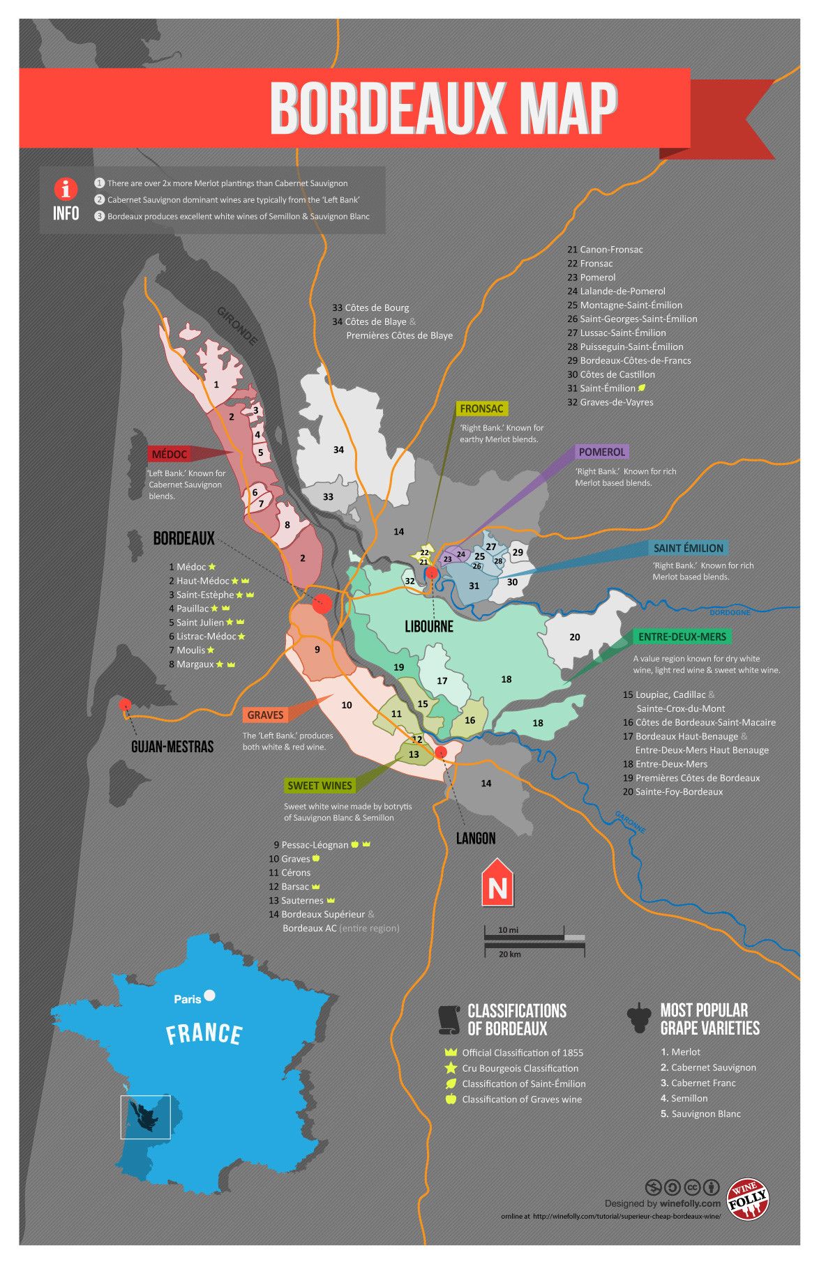 Bordeaux Map | Wine folly, Bordeaux wine map, Wine map