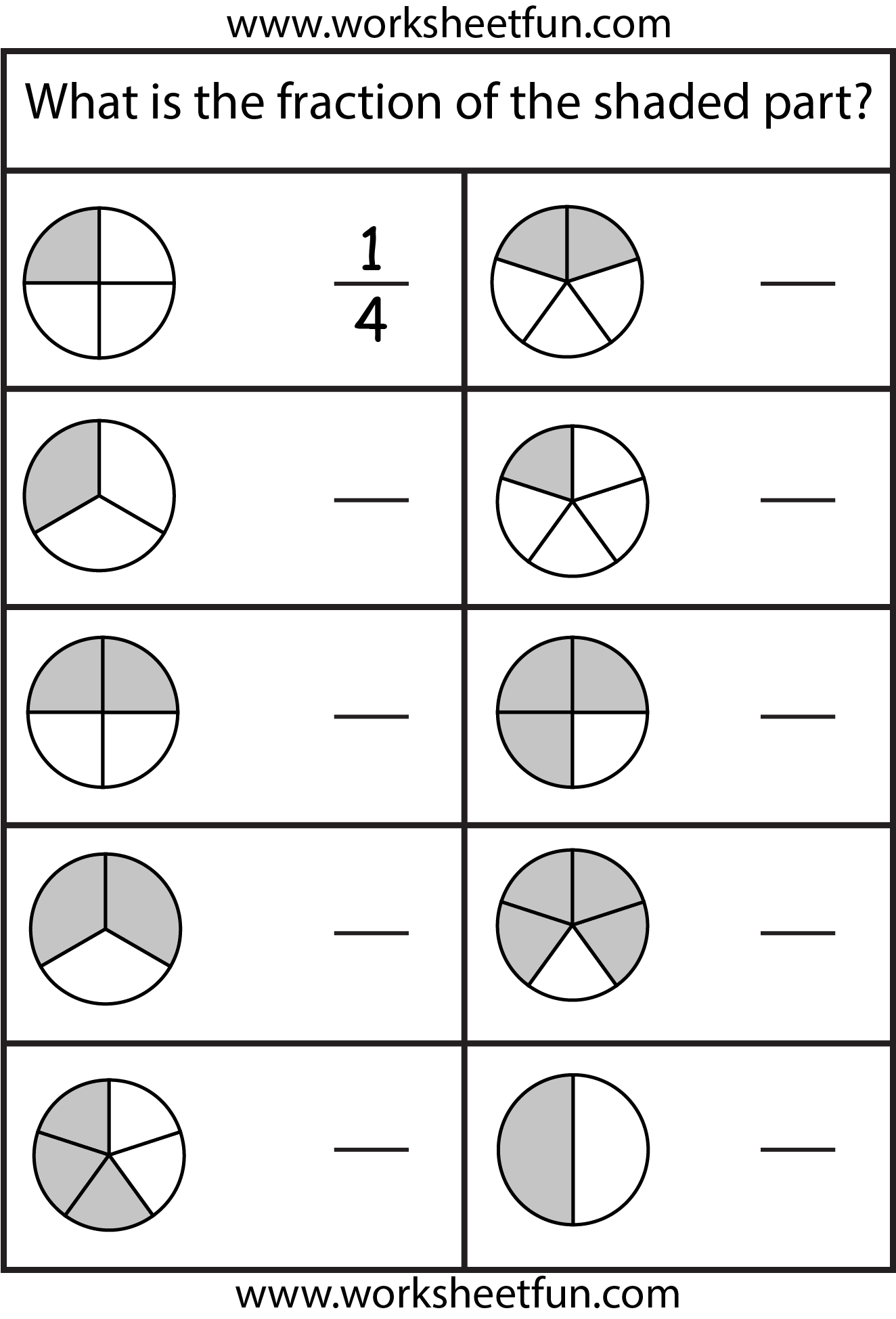 Fraction Worksheets For Grade 4