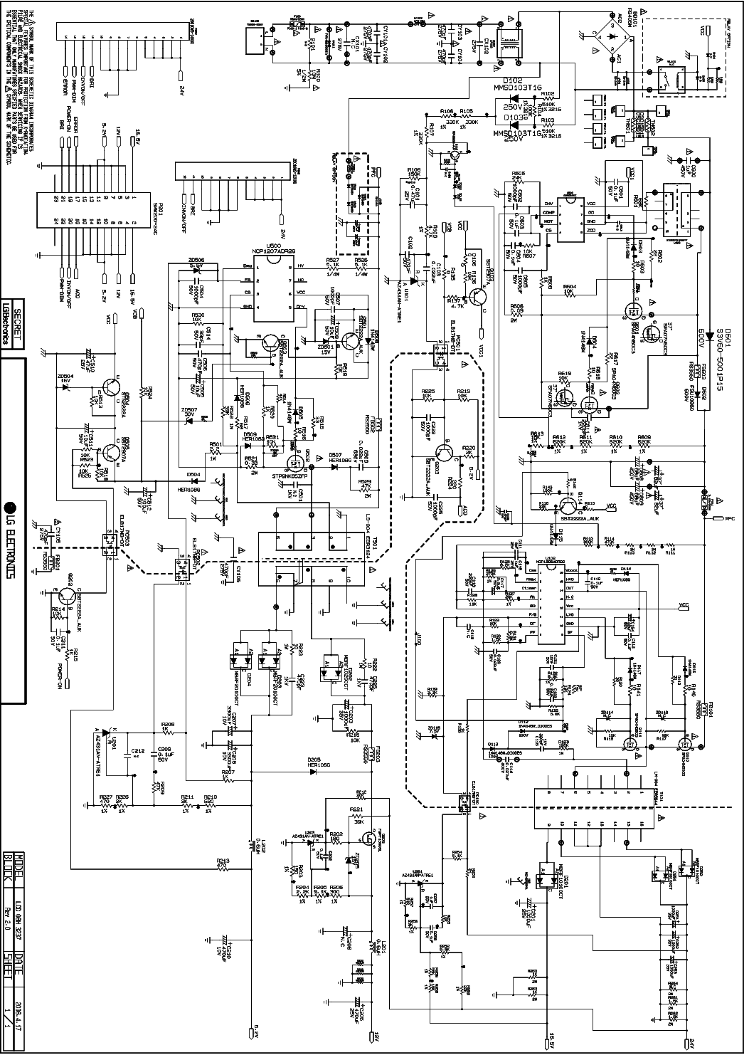 LG USP490M-42LP PDP42V6 PLASMA TV POWER SUPPLY SCHEMATIC Service Manual ...