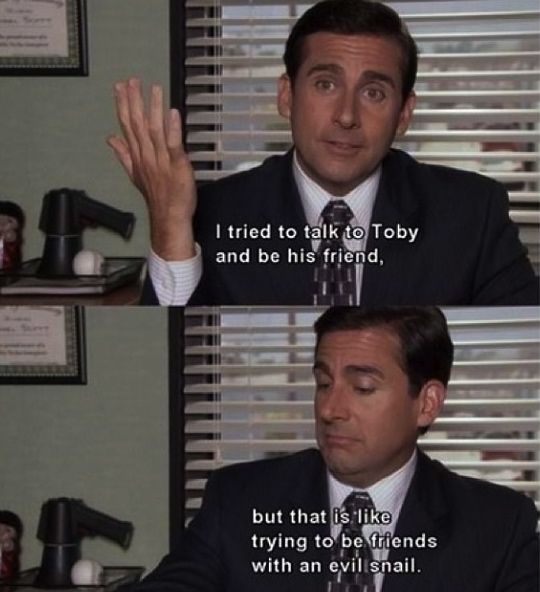 The Office. Toby and Michael Office Quotes Funny, Office Memes, Funny ...