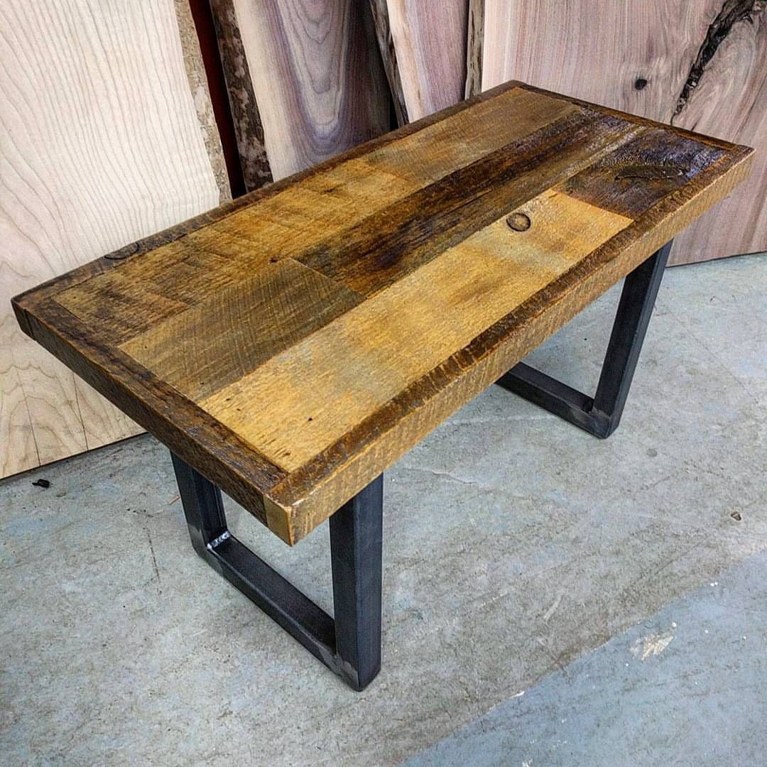 Rustic coffee table with industrial steel legs by Rustic coffee tables