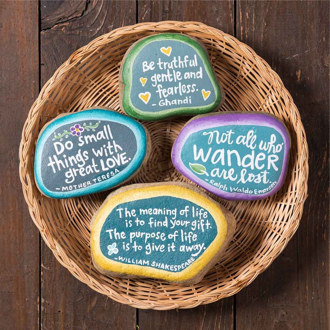 Painted Rock Paperweights with inspirational quotes | Rock painting ...